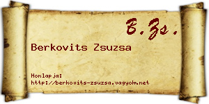 Berkovits Zsuzsa névjegykártya